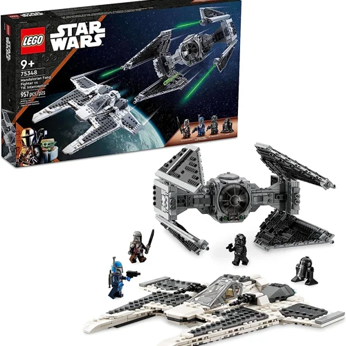 لگو سری جنگ ستارگان مدل 75348 - LEGO® Star Wars™ Mandalorian Fang Fighter vs. TIE Interceptor™ 75348