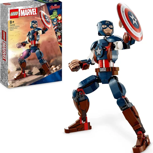 لگو سری ابر قهرمانان مدل فیگور کاپیتان آمریکا 76258 - LEGO Super Heroes Captain America Building Figure 76258