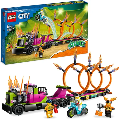 لگو سری سیتی مدل 60357 - LEGO City Demo Truck and Ring of Fire Challenge 60357