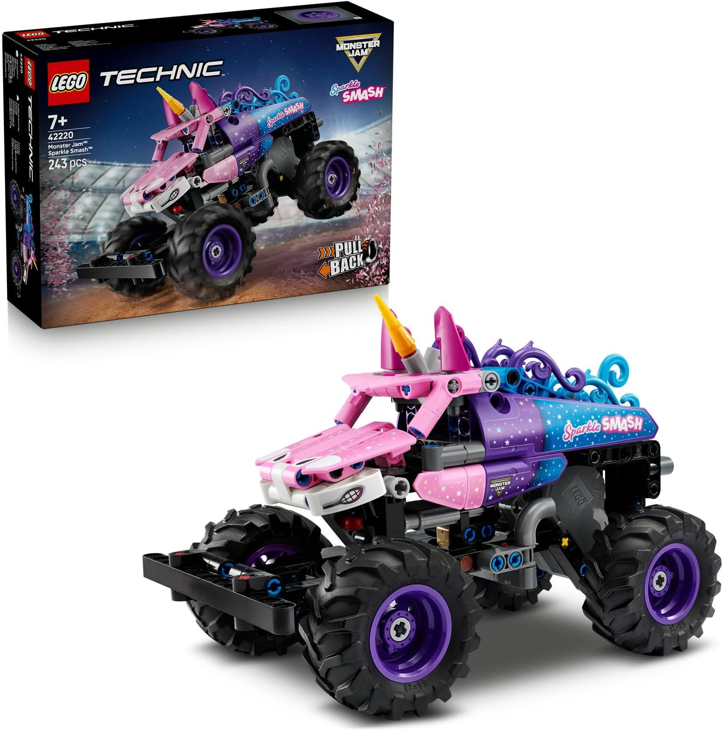 لگو سری تکنیک مدل اسپارکل ۴۲۲۲۰ - LEGO Technic Monster Jam Sparkle Smash Pull-Back 42220