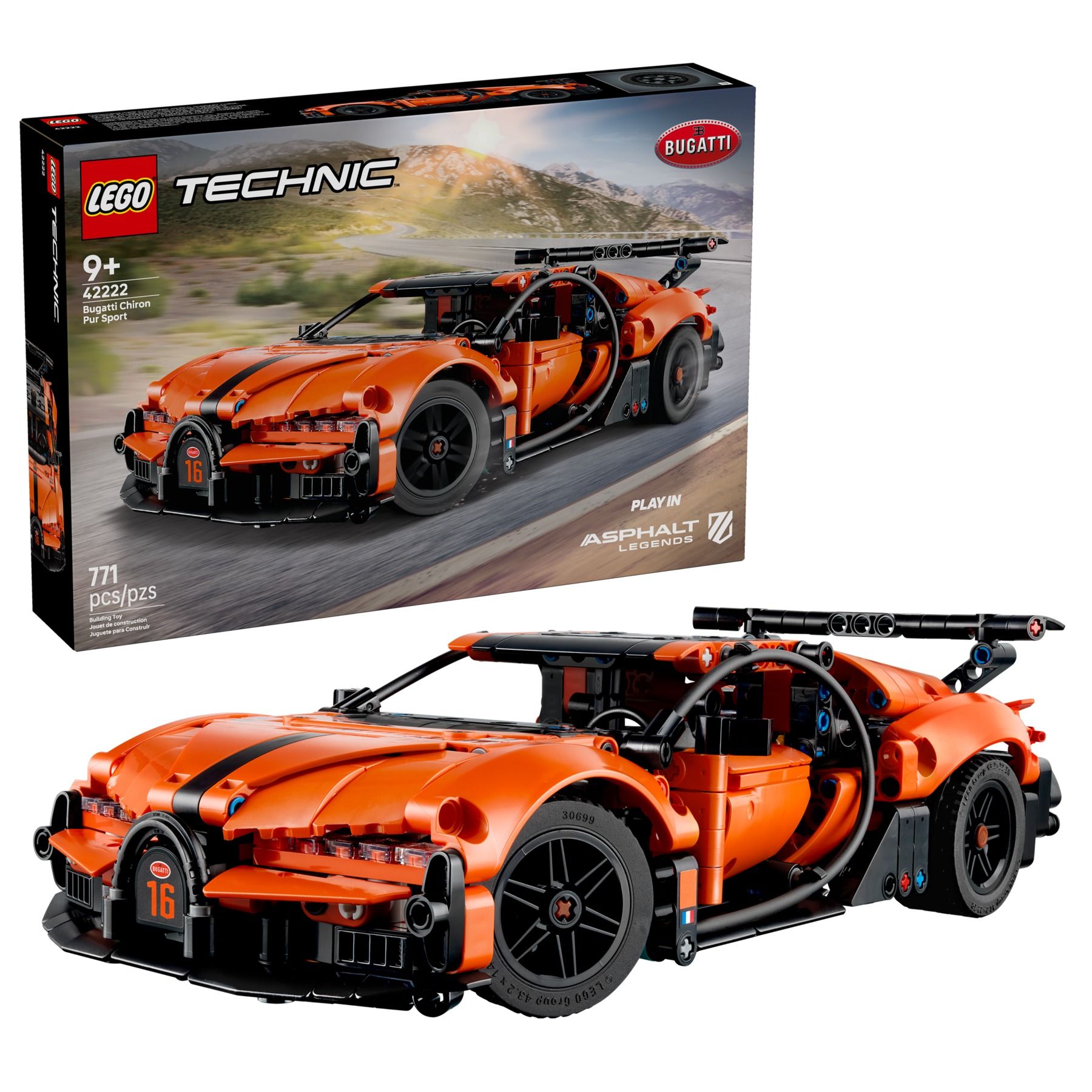 لگو سری تکنیک مدل بوگاتی شیرون پور اسپرت ۴۲۲۲۲ - LEGO Technic Bugatti Chiron Pur Sport Hypercar 42222