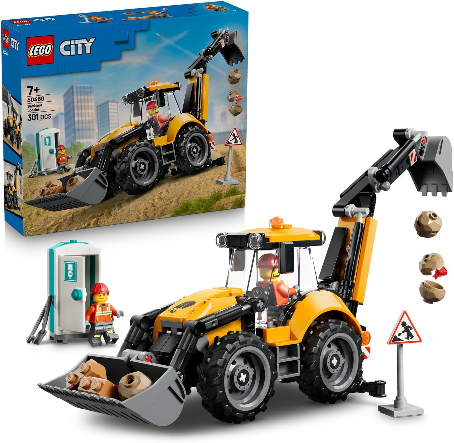 لگو سری سیتی مدل لودر بیل مکانیکی زرد ۶۰۴۸۰ - LEGO City Yellow Excavator Loader 60480