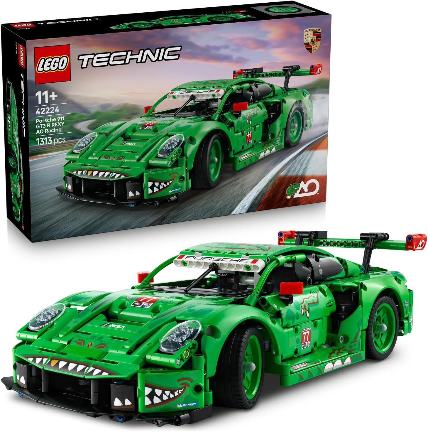 لگو سری تکنیک مدل پورشه 911 GT3 R REXY AO Racing Car 42224 - LEGO Technic Porsche 911 GT3 R REXY AO Racing Car 42224