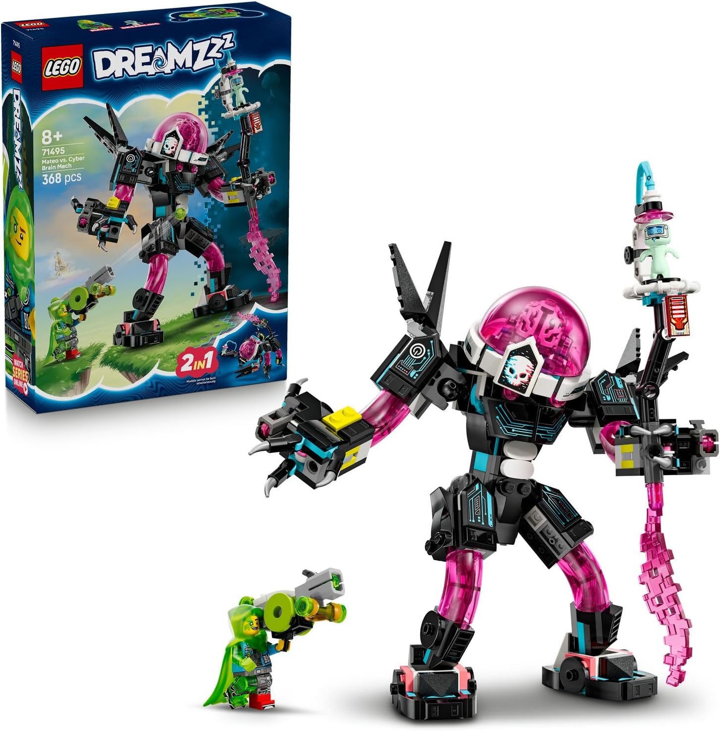 لگو سری دریمز مدل متئو در مقابل ربات سایبر برین ۷۱۴۹۵ - LEGO DREAMZzz Mateo vs. Cyber ​​Brain Robot 71495