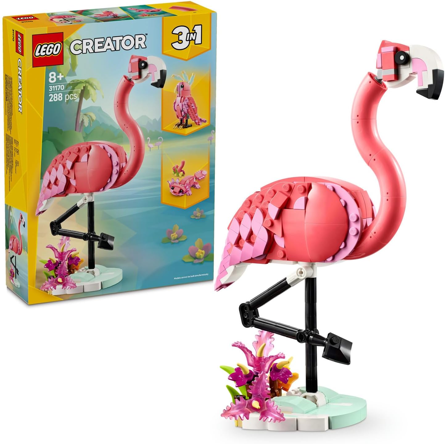 لگو سری سازنده 3 در 1 مدل حیوانات وحشی : فلامینگوی صورتی ۳۱۱۷۰ - LEGO Creator 3-in-1 Wild Animals: Pink Flamingo 31170