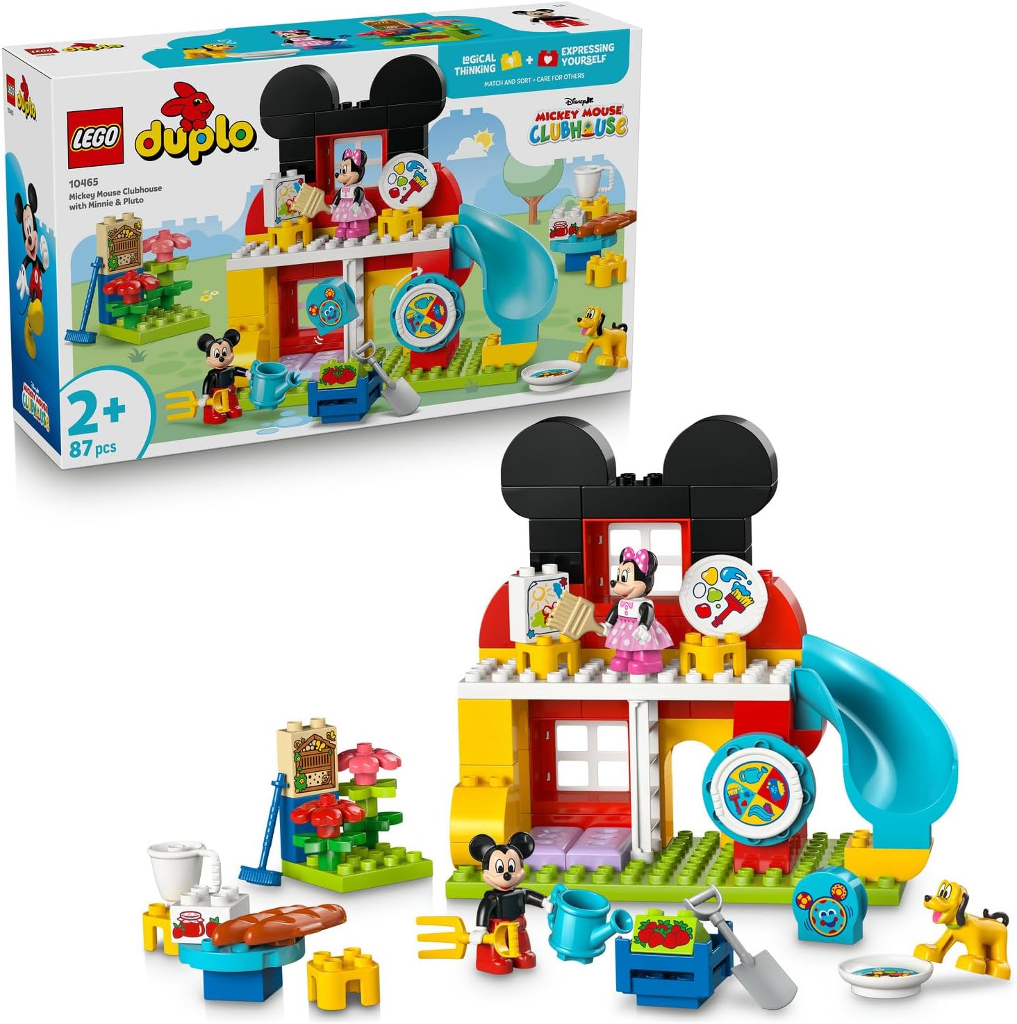 لگو سری دوپلو مدل مینی و پلوتو به همراه باشگاه میکی ۱۰۴۶۵ - LEGO DUPLO Disney Minnie and Pluto with Mickey's Clubhouse 10465