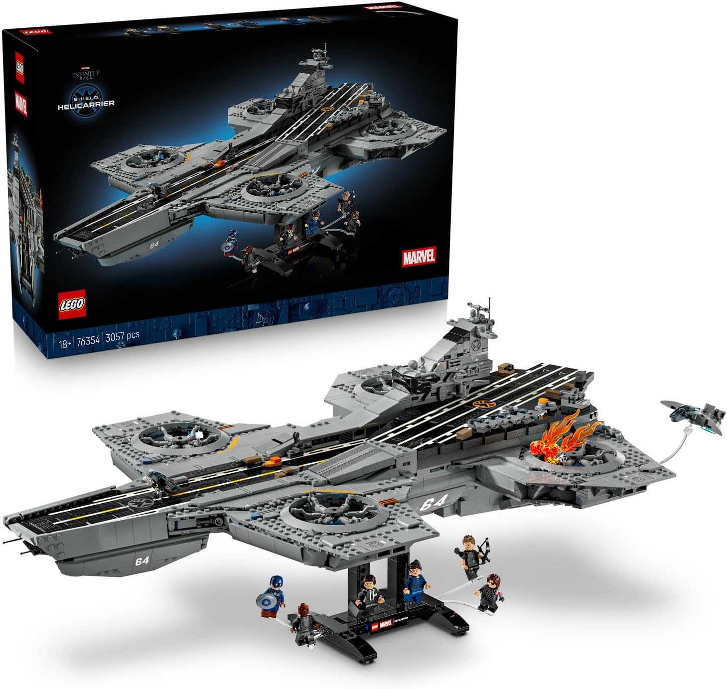 لگو سری ابر قهرمانان مدل ناو هلیکوپتربر مارول شیلد ۷۶۳۵۴ - LEGO Marvel SHIELD Helicopter Carrier 76354