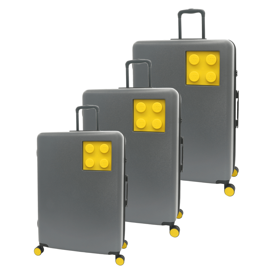 مجموعه چمدان سه تکه لگو - خاکستری/زرد - LEGO® Building Brick 2x2 3-Piece Suitcase Set - Grey/Yellow 20155-1962