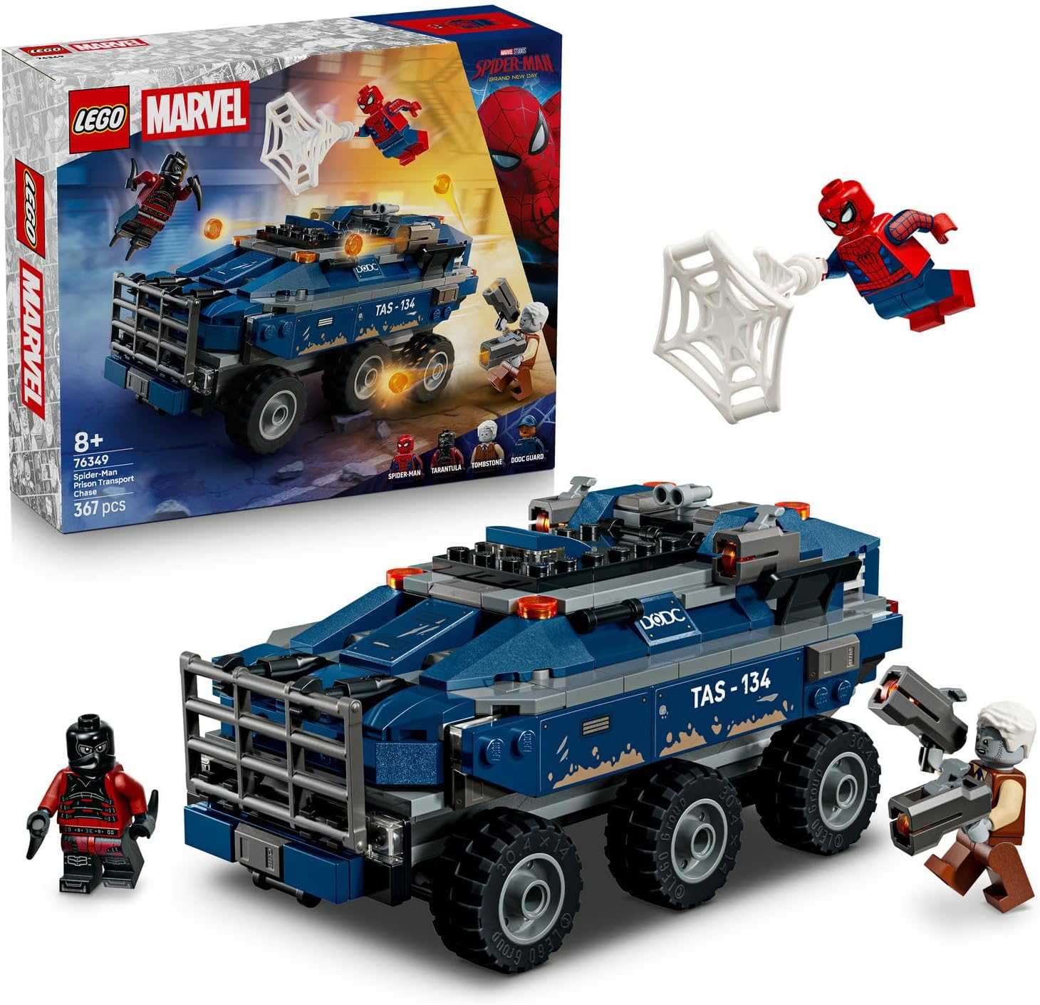 لگو سری ابر قهرمانان مدل تعقیب و گریز مرد عنکبوتی با ماشین مخصوص حمل و نقل در زندان 76349 - LEGO Marvel Spider-Man Prison Transport Vehicle Chase 76349