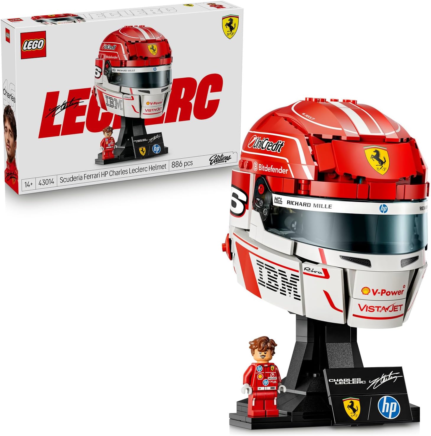 لگو سری آیکون مدل کلاه کاسکت فراری HP چارلز لکلرک 43014 - LEGO Editions Scuderia Ferrari HP Charles Leclerc Helmet 43014