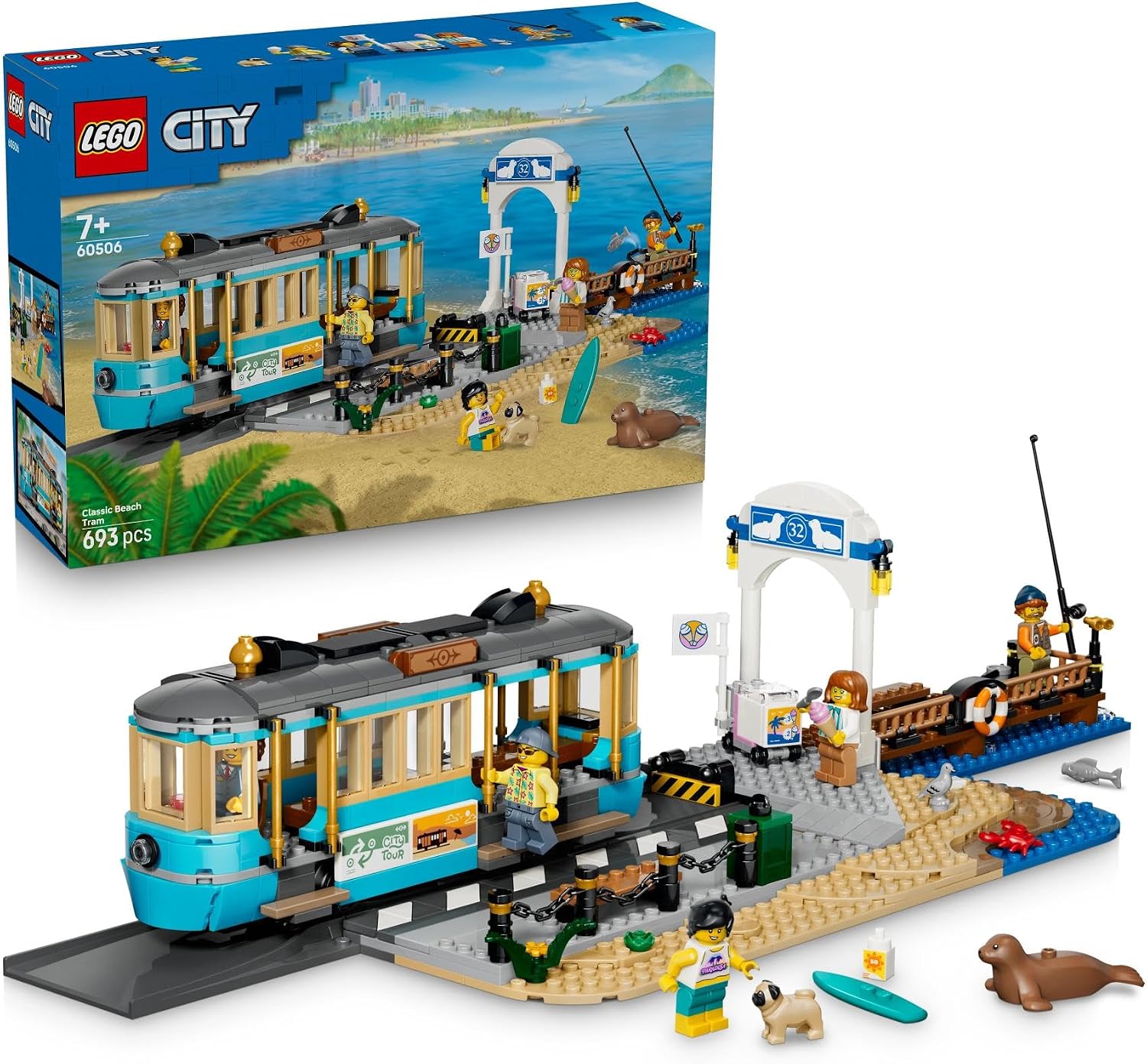 لگو سری سیتی مدل تراموا ساحلی کلاسیک ۶۰۵۰۶ - LEGO City Classic Beach Tram 60506