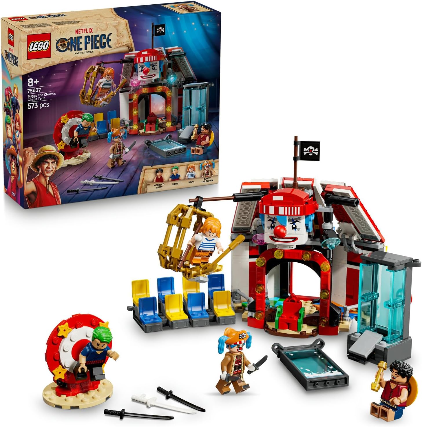 لگو سری سریال One Piece مدل چادر سیرک دلقک باگی ۷۵۶۳۷ - LEGO ONE PIECE Clown Buggy's Circus Tent 75637
