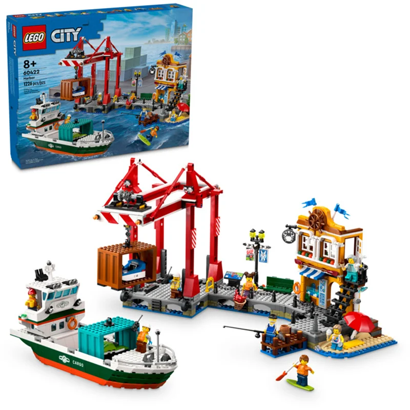 لگو سری سیتی مدل بندر با کشتی باری 60422 - LEGO City Port with Cargo Ship 60422