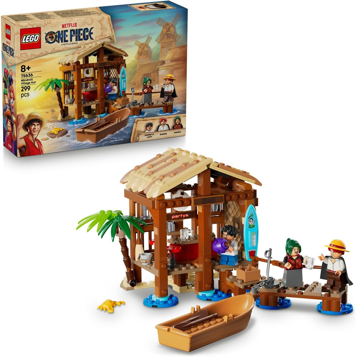لگو سری سریال One Piece مدل کلبه روستای آسیاب بادی ۷۵۶۳۶ - LEGO ONE PIECE Windmill Village Cottage 75636