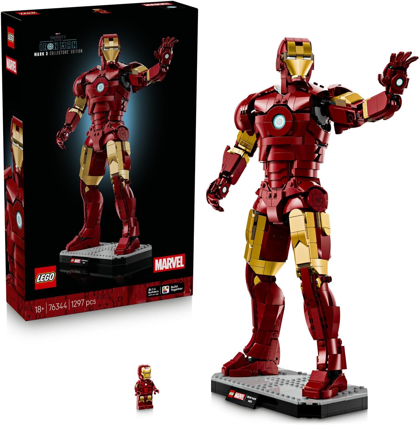 لگو سری ابر قهرمانان مدل نسخه کلکسیونی مرد آهنی مارک ۳ ، ۷۶۳۴۴ - LEGO Marvel Iron Man Mark 3 Collector's Edition 76344