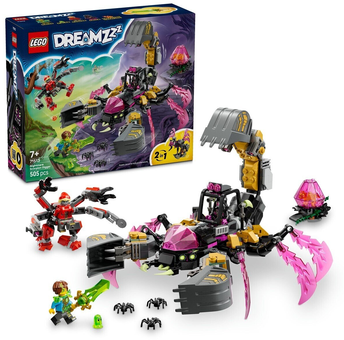 لگو سری دریمز مدل کابوس عقرب بیل مکانیکی 71513 - LEGO DREAMZzz Nightmare Scorpion Excavator 71513