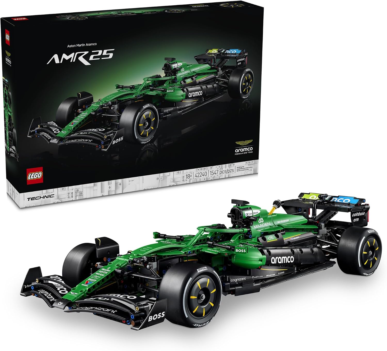 لگو سری تکنیک مدل ماشین F1 استون مارتین آرامکو ۴۲۲۴۰ - LEGO Technic Aston Martin Aramco AMR25 F1 Car 42240