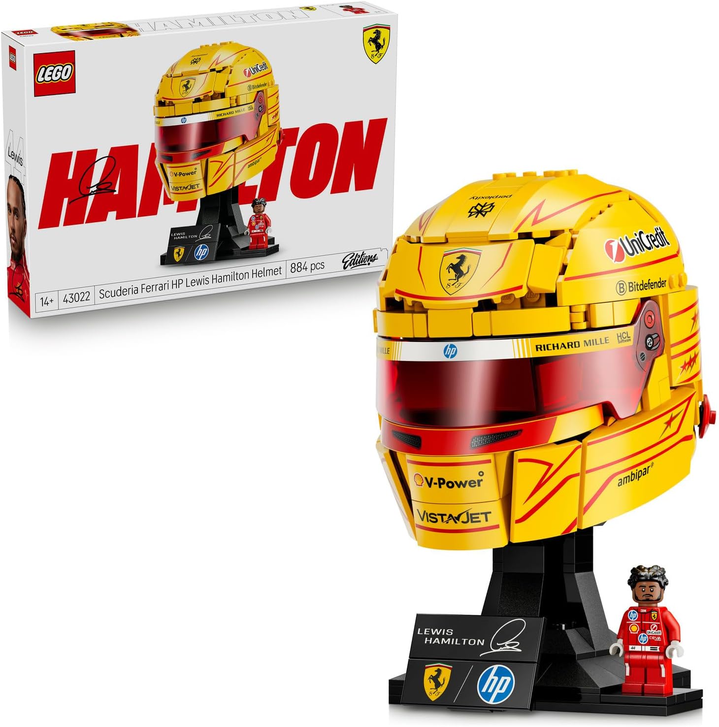 لگو سری آیکون مدل کلاه کاسکت فراری HP لوئیس همیلتون ۴۳۰۲۲ - LEGO Editions Scuderia Ferrari HP Lewis Hamilton Helmet 43022