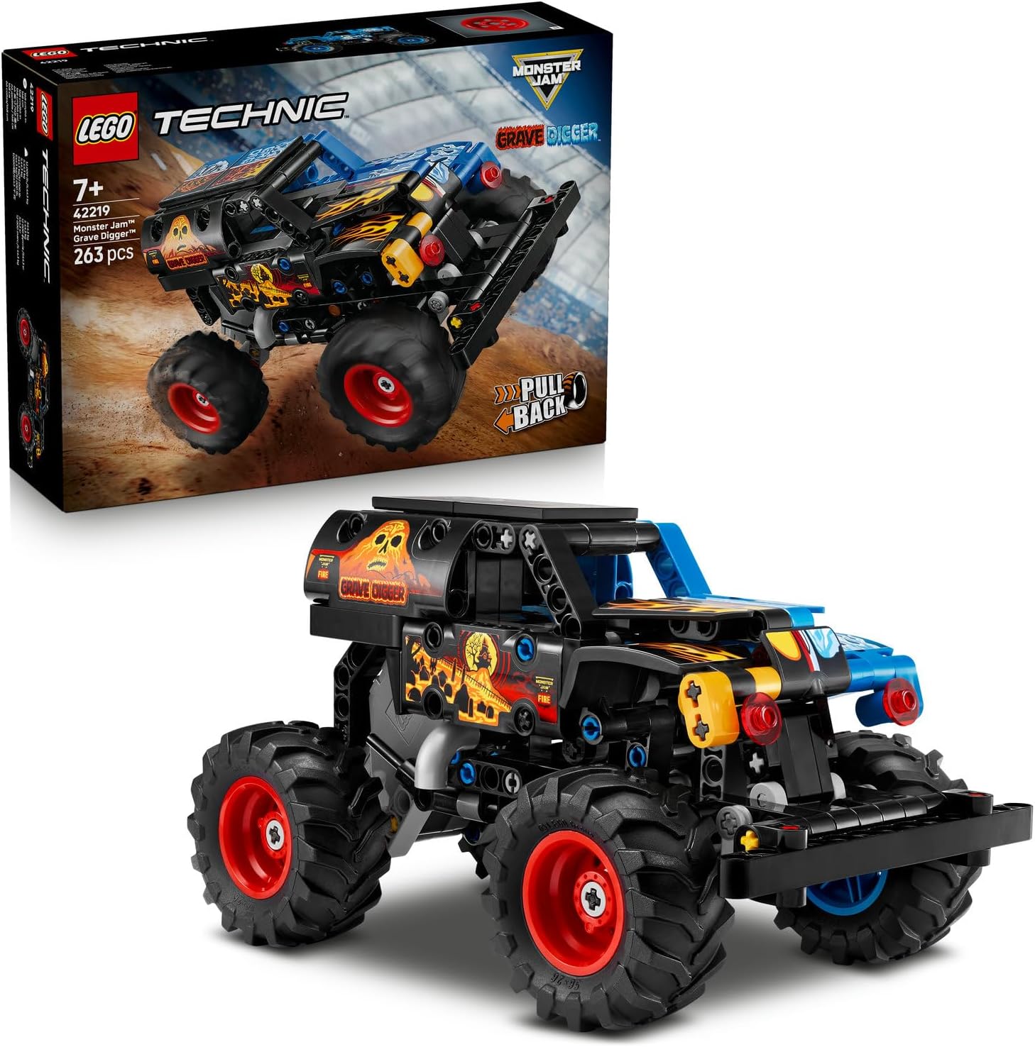 لگو سری تکنیک مدل گورکن آتش و یخ ۴۲۲۱۹ - LEGO Technic Monster Jam Grave Digger Fire & Ice 42219