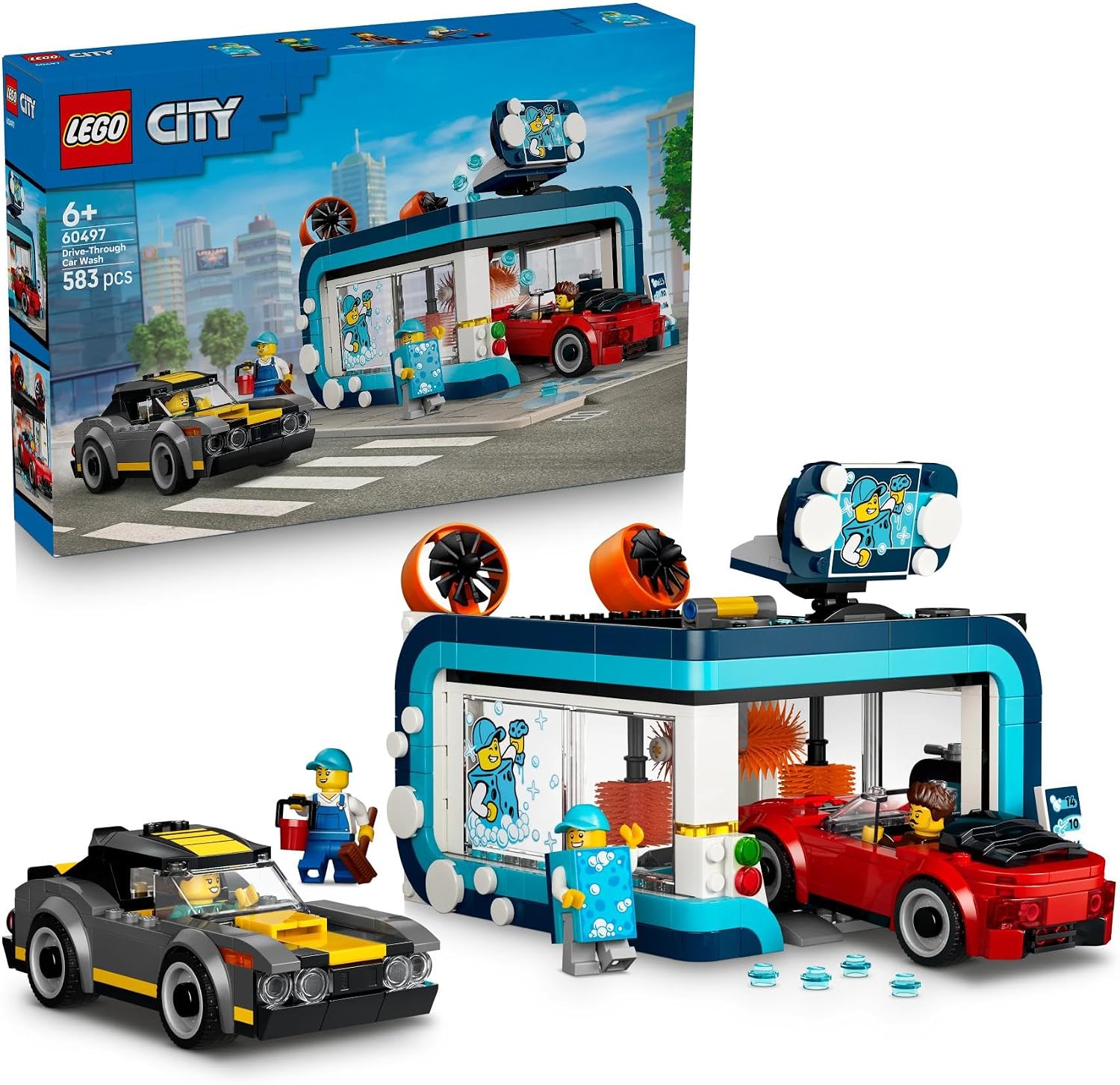لگو سری سیتی مدل کارواش اتوماتیک ۶۰۴۹۷ - LEGO City Automatic Car Wash 60497