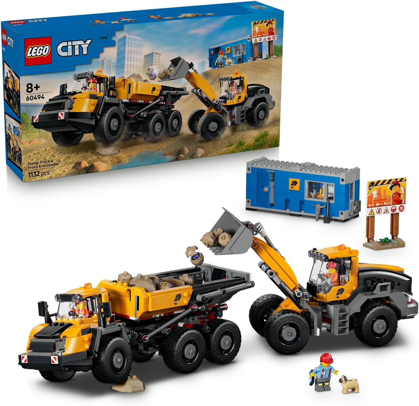 لگو سری سیتی مدل کامیون کمپرسی و لودر ۶۰۴۹۴ - LEGO City Dump Truck and Front Loader 60494