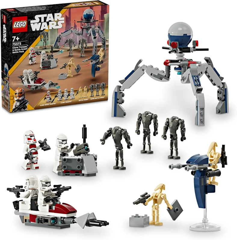 لگو سری جنگ ستارگان مدل نبرد دروید 75372 -  LEGO Star Wars Clone Trooper and Battle Droid Battle Pack Set 75372