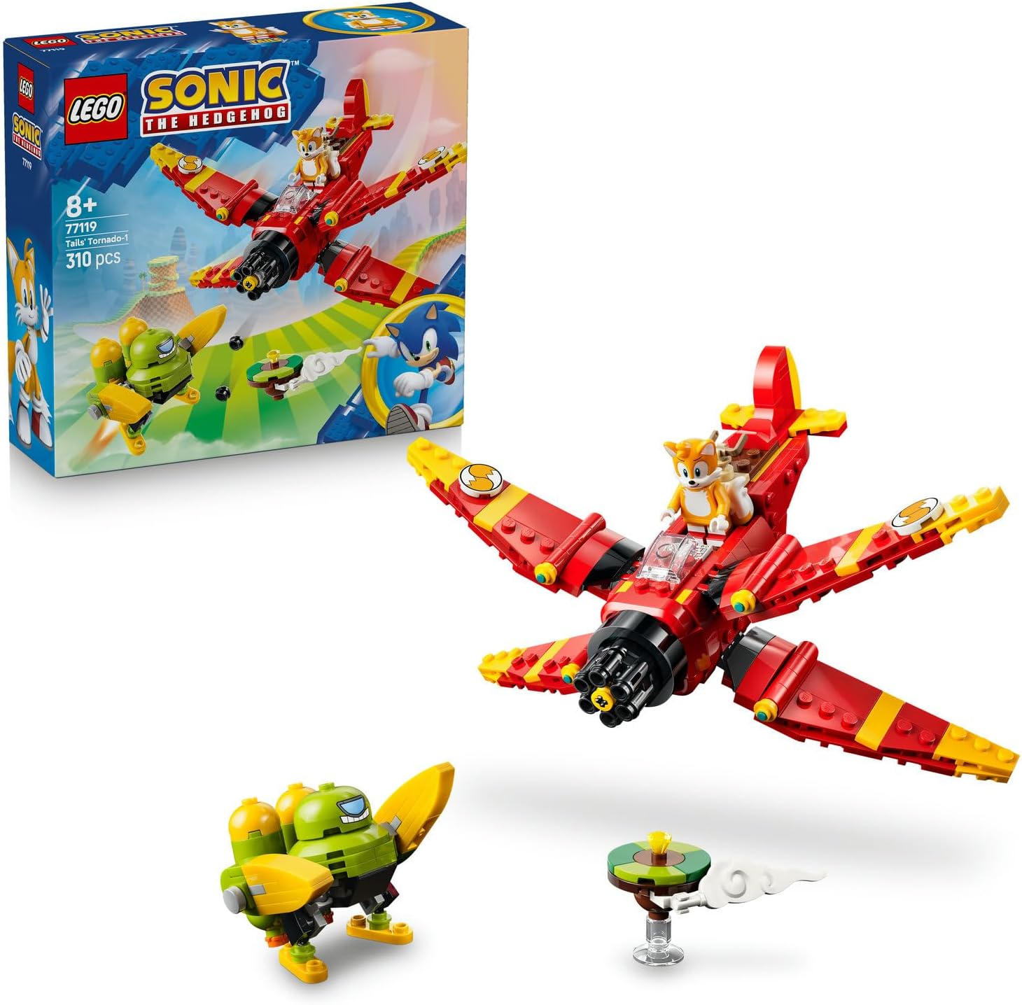 لگو سری سونیک مدل لگو سونیک جوجه تیغی هواپیما دم گردباد ۷۷۱۱۹ - LEGO Sonic the Hedgehog Tails Tornado-1 Aircraft 77119