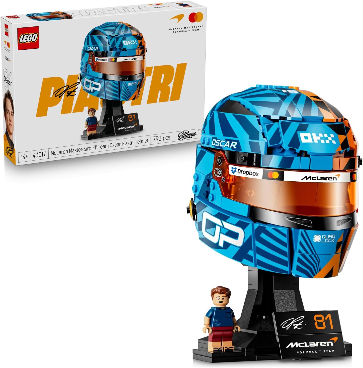 لگو سری آیکون مدل کلاه ایمنی اسکار پیاستری تیم مک لارن 43017 - Lego Editions McLaren Oscar Piastri Helmet 43017