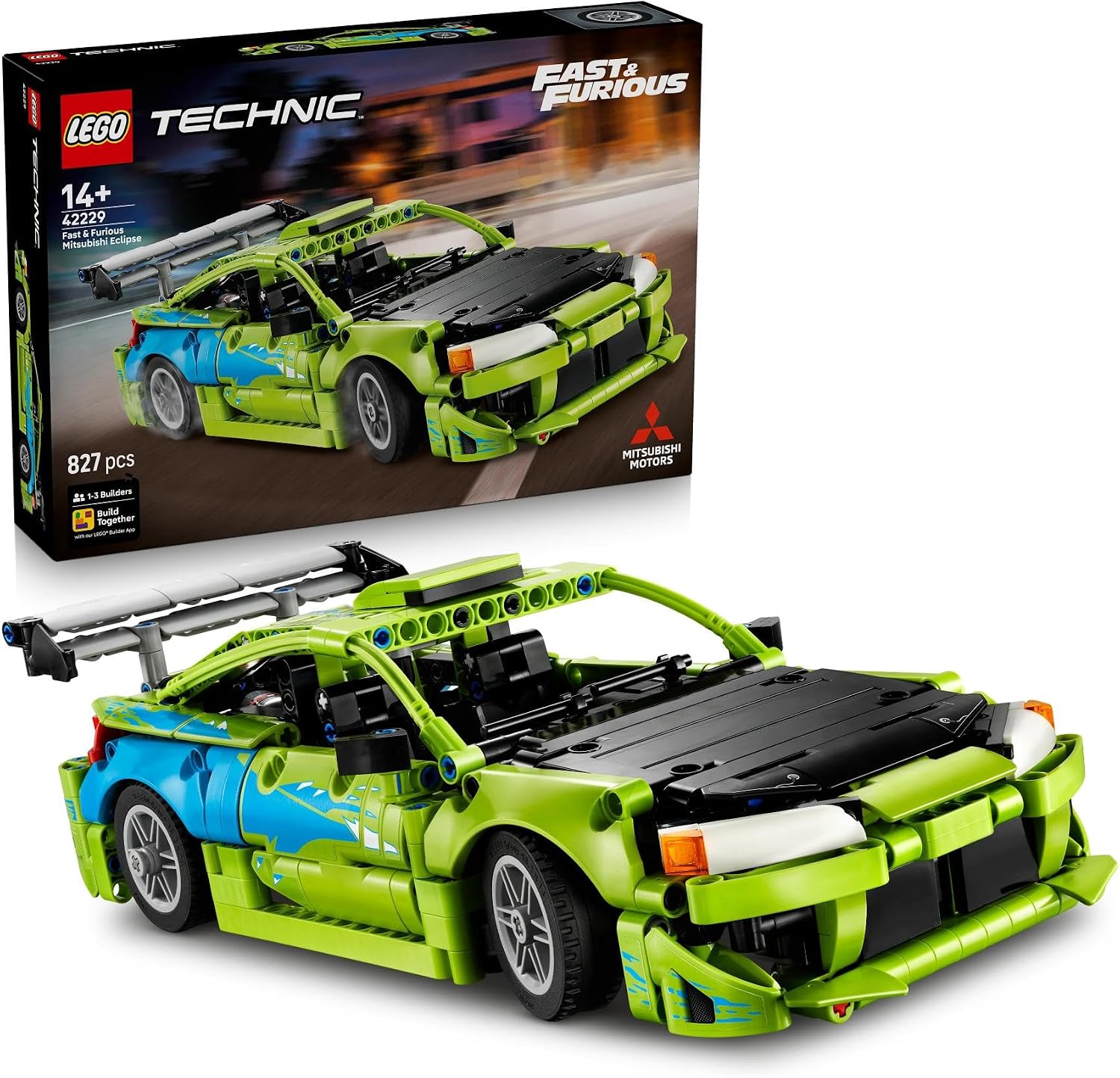 لگو سری تکنیک مدل ماشین میتسوبیشی اکلیپس سریع و خشمگین ۴۲۲۲۹ - LEGO Technic Fast and Furious Mitsubishi Eclipse Car 42229