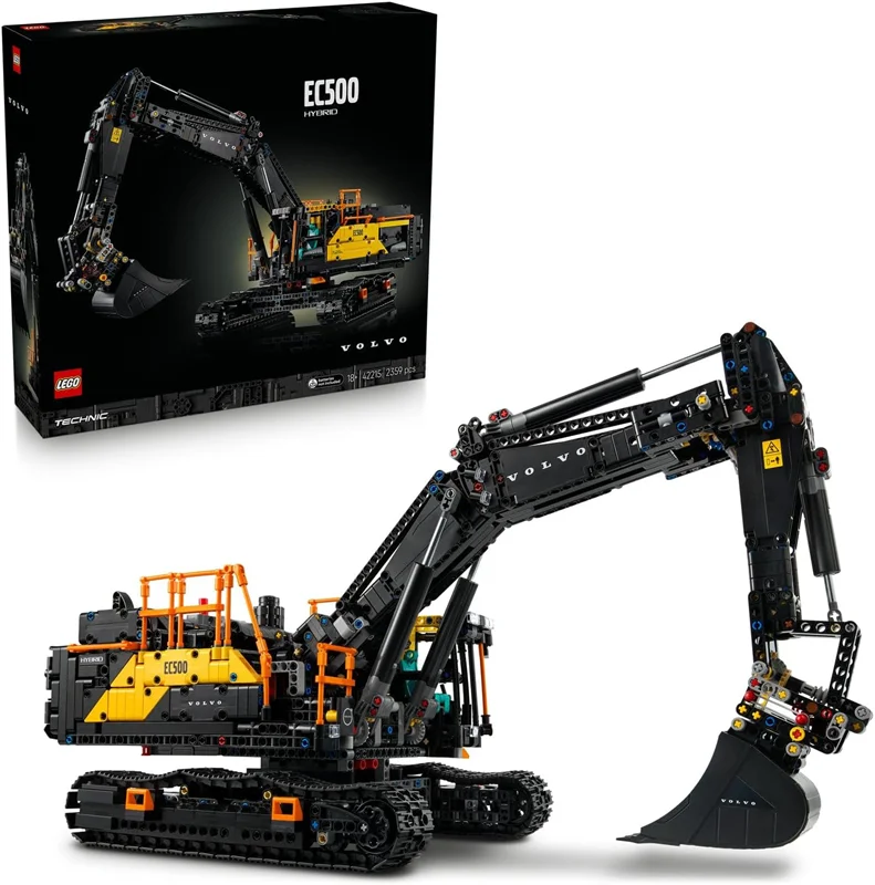 لگو سری تکنیک مدل بیل مکانیکی هیبریدی ولوو EC500 مدل ۴۲۲۱۵ - LEGO Technic Volvo EC500 Hybrid Excavator 42215