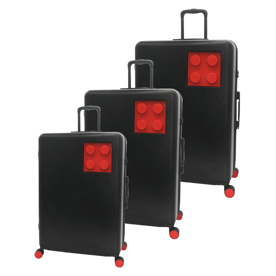 مجموعه چمدان سه تکه لگو - مشکی/قرمز - LEGO® Building Brick 2x2 3-Piece Suitcase Set - Black/Red 20155-1963